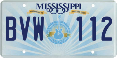MS license plate BVW112