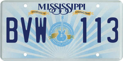 MS license plate BVW113
