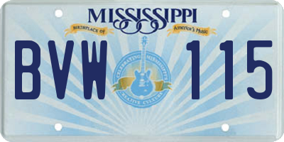 MS license plate BVW115
