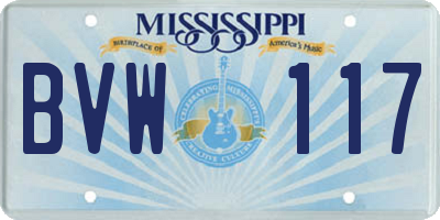 MS license plate BVW117