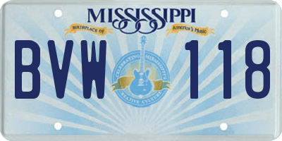 MS license plate BVW118