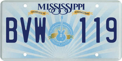 MS license plate BVW119
