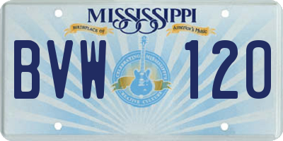 MS license plate BVW120