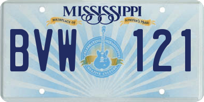 MS license plate BVW121