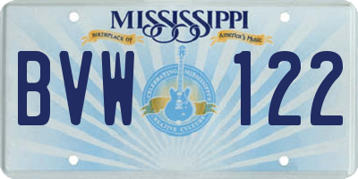 MS license plate BVW122