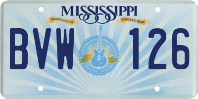 MS license plate BVW126
