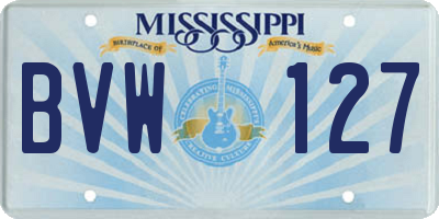 MS license plate BVW127