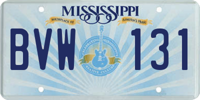 MS license plate BVW131