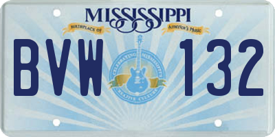 MS license plate BVW132