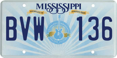 MS license plate BVW136