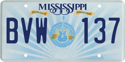 MS license plate BVW137