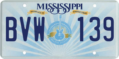 MS license plate BVW139