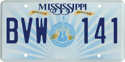 MS license plate BVW141