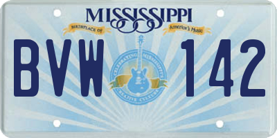MS license plate BVW142