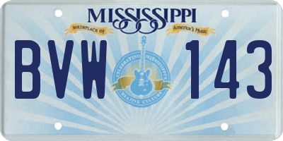 MS license plate BVW143