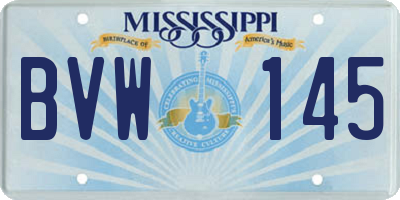 MS license plate BVW145