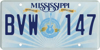 MS license plate BVW147