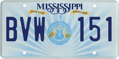 MS license plate BVW151