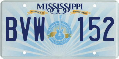 MS license plate BVW152