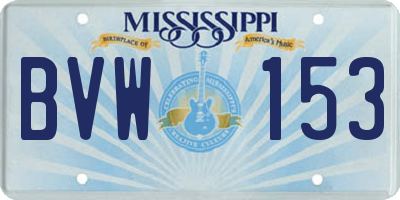 MS license plate BVW153
