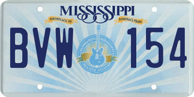 MS license plate BVW154