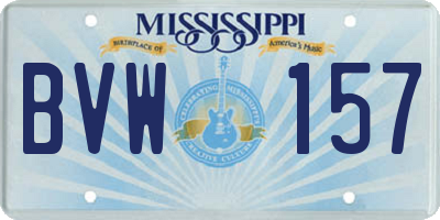 MS license plate BVW157