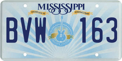 MS license plate BVW163