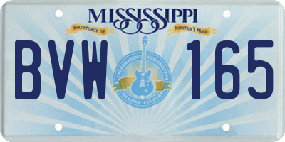 MS license plate BVW165