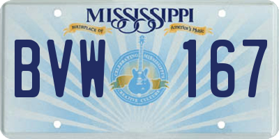 MS license plate BVW167