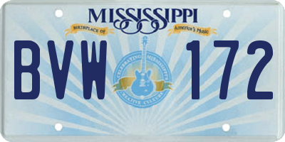MS license plate BVW172