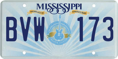 MS license plate BVW173