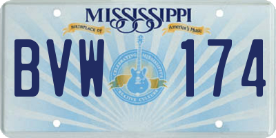 MS license plate BVW174