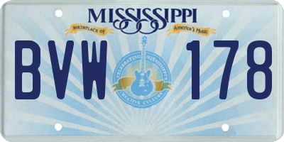 MS license plate BVW178