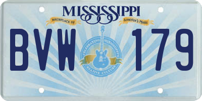 MS license plate BVW179