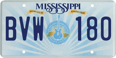 MS license plate BVW180