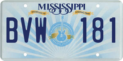 MS license plate BVW181
