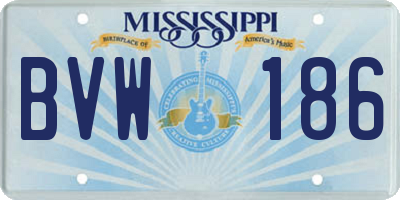 MS license plate BVW186