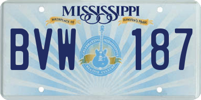 MS license plate BVW187