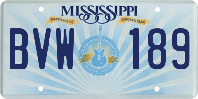 MS license plate BVW189