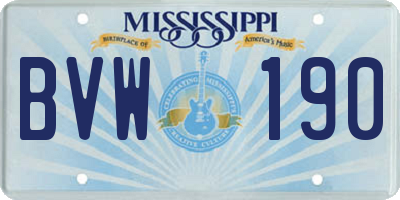 MS license plate BVW190