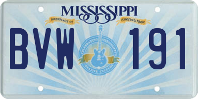 MS license plate BVW191