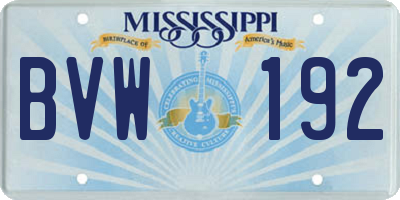 MS license plate BVW192