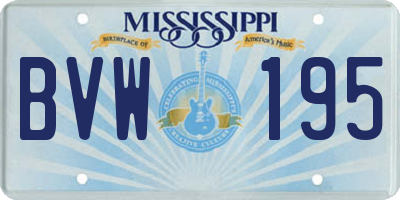MS license plate BVW195