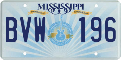 MS license plate BVW196