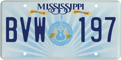 MS license plate BVW197