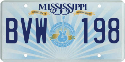 MS license plate BVW198
