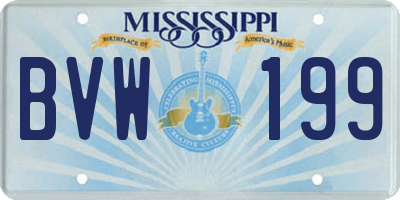 MS license plate BVW199
