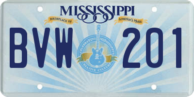 MS license plate BVW201