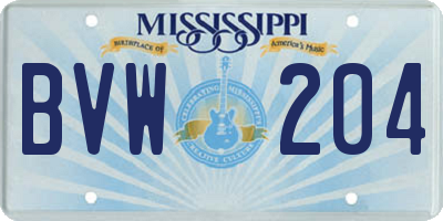 MS license plate BVW204