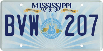 MS license plate BVW207